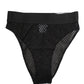 Black Cotton Mesh High Brief Panty Underwear