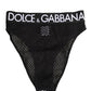 Black Cotton Mesh High Brief Panty Underwear