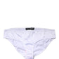 White Silk Stretch Mid Waist Brief Panty Underwear