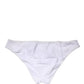 White Nylon Stretch Mid Waist Brief Panty Underwear