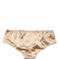 Beige Silk Stretch Mid Waist Brief Panty Underwear