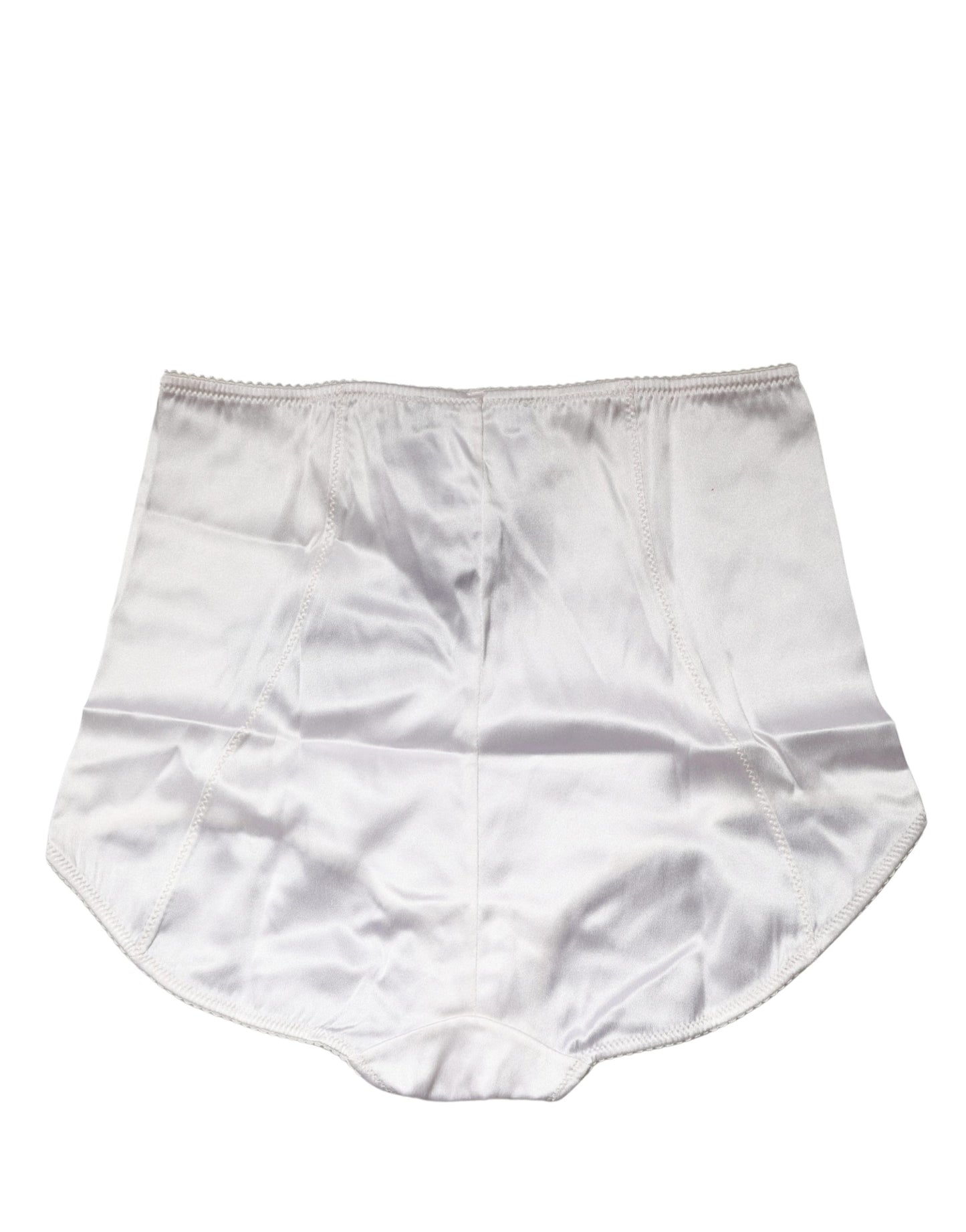 White Silk Blend High Waist Girdle Panty Underwear