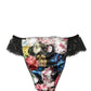 Black Floral Lace Mid Waist Brief Panty Underwear