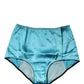 Blue Silk Blend High Waist Girdle Panty Underwear