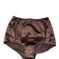 Brown Silk Blend High Waist Girdle Panty Underwear