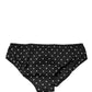 Black Polka Dots Mid Waist Brief Panty Underwear