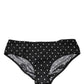 Black Polka Dots Mid Waist Brief Panty Underwear