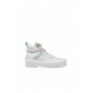 White Fabric Chunky Sneakers