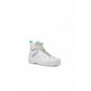 White Fabric Chunky Sneakers