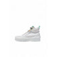 White Fabric Chunky Sneakers