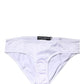 White Silk Stretch Mid Waist Brief Panty Underwear
