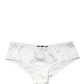 White Silk Stretch Mid Waist Brief Panty Underwear