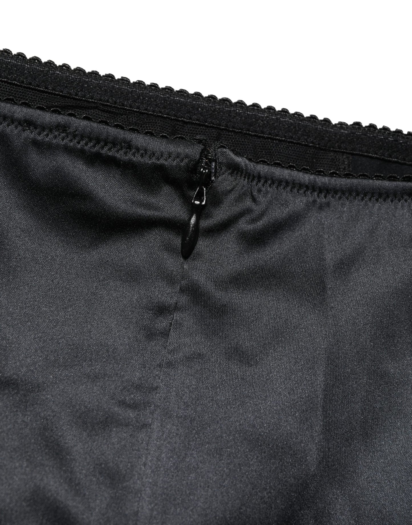 Black Silk Blend High Waist Girdle Panty Underwear