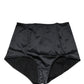 Black Silk Blend High Waist Girdle Panty Underwear