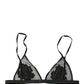 Black Floral Soft Cup Triangle Bra Underwear