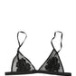 Black Floral Soft Cup Triangle Bra Underwear