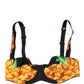 Black Pineapple Silk Balconette Bra Underwear