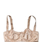 Beige Semi-Pad Underwire Balconette Bra Underwear