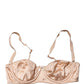 Beige Semi-Pad Underwire Balconette Bra Underwear