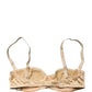 Beige Semi-Pad Underwire Balconette Bra Underwear