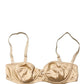 Beige Semi-Pad Underwire Balconette Bra Underwear