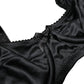 Black Semi-Pad Underwire Balconette Bra Underwear