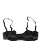 Black Semi-Pad Underwire Balconette Bra Underwear