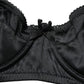 Black Semi-Pad Underwire Balconette Bra Underwear