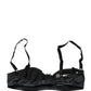 Black Semi-Pad Underwire Balconette Bra Underwear