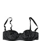 Black Semi-Pad Underwire Balconette Bra Underwear