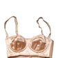 Beige Semi-Pad Underwire Balconette Bra Underwear