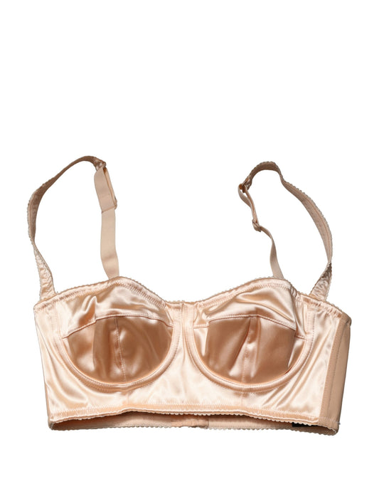 Beige Semi-Pad Underwire Balconette Bra Underwear