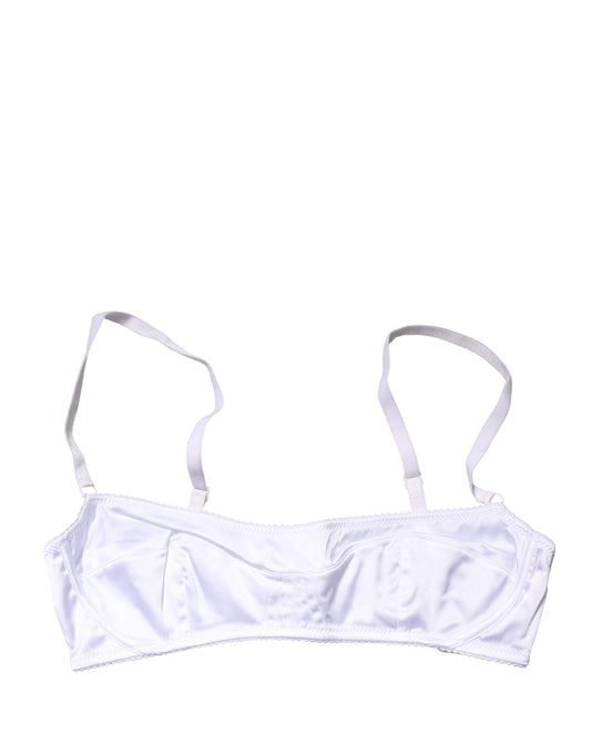 White Semi-Pad Underwire Balconette Bra Underwear