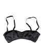 Black Semi-Pad Underwire Balconette Bra Underwear