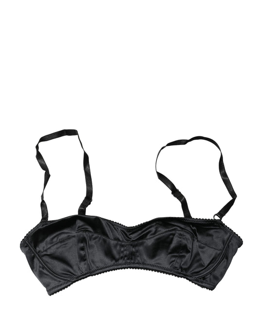 Black Semi-Pad Underwire Balconette Bra Underwear
