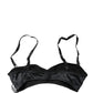 Black Semi-Pad Underwire Balconette Bra Underwear