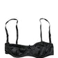 Black Semi-Pad Underwire Balconette Bra Underwear