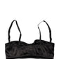 Black Semi-Pad Underwire Balconette Bra Underwear