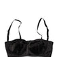 Black Semi-Pad Underwire Balconette Bra Underwear