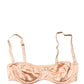 Beige Semi-Pad Underwire Balconette Bra Underwear