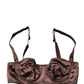 Brown Semi-Pad Underwire Balconette Underwear