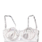 White Semi-Pad Underwire Balconette Bra Underwear