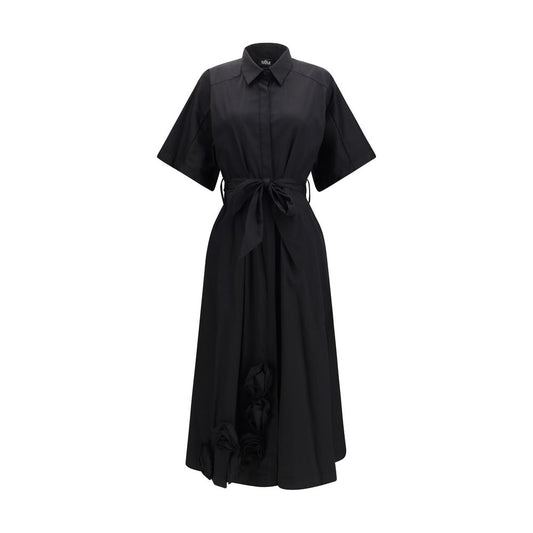 Black Cotton Casual Dress