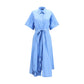 Blue Cotton Casual Dress