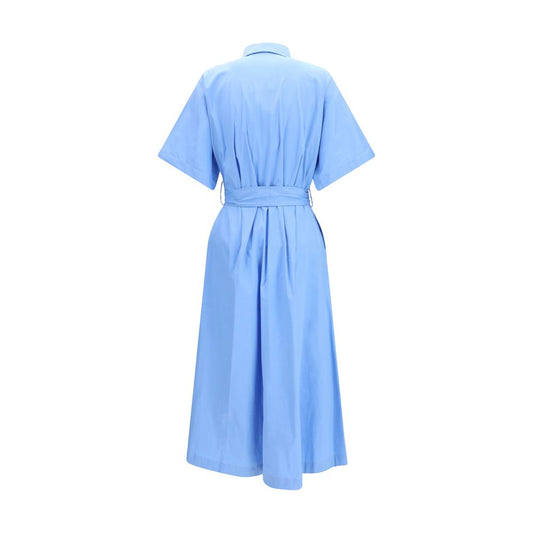Blue Cotton Casual Dress