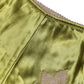 Underwear Green Silk Satin Floral Lace Panty Brief