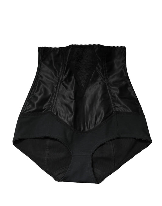 Black Silk Blend High Waist Girdle Panty Underwear