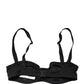 Black Semi-Pad Underwire Balconette Bra Underwear