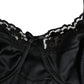 Black Semi-Pad Underwire Balconette Bra Underwear