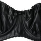 Black Semi-Pad Underwire Balconette Bra Underwear